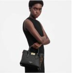 Louis Vuitton LV Women On My Side PM Tote Bag Black Monogram Coated Canvas Calf Leather - Image 13