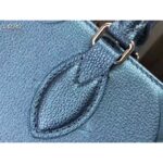 Louis Vuitton LV Women OnTheGo PM Tote Navy Nacre Embossed Grained Cowhide Leather - Image 7