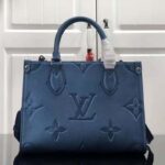 Louis Vuitton LV Women OnTheGo PM Tote Navy Nacre Embossed Grained Cowhide Leather - Image 2