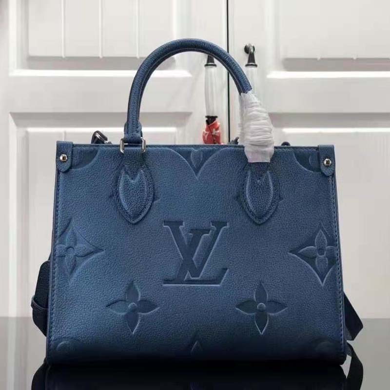 Unboxing Louis Vuitton ONTHEGO PM 2021 Navy Nacre Monogram Empreinte  leather 