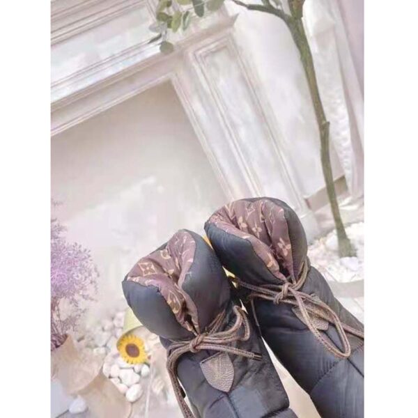 Louis Vuitton LV Women Pillow Comfort Ankle Boot Black Nylon Down Interior (12)