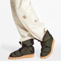 Louis Vuitton LV Women Pillow Comfort Ankle Boot Khaki Green Nylon Down Interior