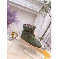 Louis Vuitton LV Women Pillow Comfort Ankle Boot Khaki Green Nylon Down Interior