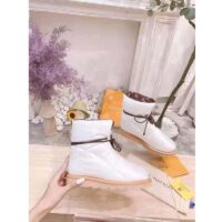 Louis Vuitton LV Women Pillow Comfort Ankle Boot White Nylon Down Interior
