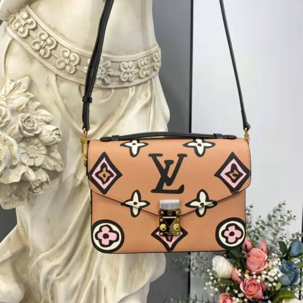 Louis Vuitton LV Women Pochette Métis Handbag Arizona Beige Monogram Coated Canvas Cowhide (15)