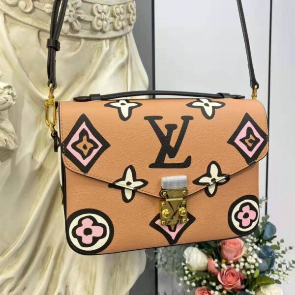 Louis Vuitton LV Women Pochette Métis Handbag Arizona Beige Monogram Coated Canvas Cowhide (16)