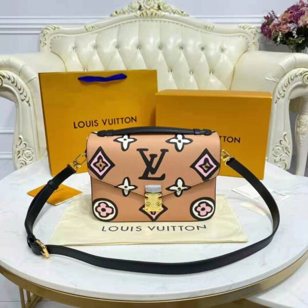 Louis Vuitton LV Women Pochette Métis Handbag Arizona Beige Monogram Coated Canvas Cowhide (2)