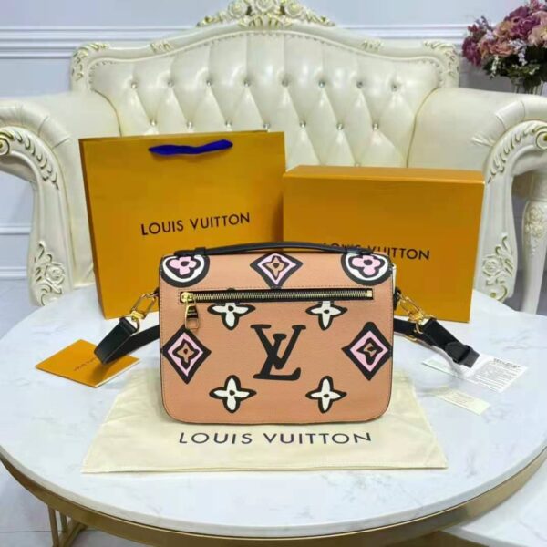 Louis Vuitton LV Women Pochette Métis Handbag Arizona Beige Monogram Coated Canvas Cowhide (4)