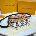 Louis Vuitton LV Women Pochette Métis Handbag Arizona Beige Monogram Coated Canvas Cowhide - Image 9