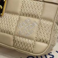 Louis Vuitton LV Women Pochette Troca Handbag Cashmere Beige Damier Quilt Lamb Leather