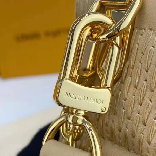 Louis Vuitton LV Women Pochette Troca Handbag Cashmere Beige Damier Quilt Lamb Leather (5)