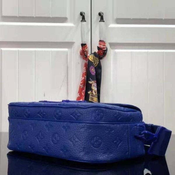 Louis Vuitton LV Women S Lock Sling Bag Blue Monogram Embossed Taurillon Cowhide Leather (5)
