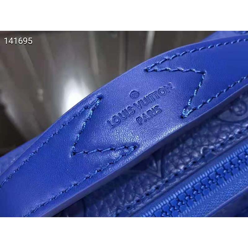 M58486 Louis Vuitton Monogram Embossed Taurillon Leather S Lock Sling Bag- Blue