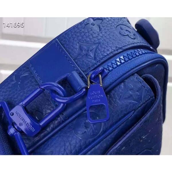Louis Vuitton LV Women S Lock Sling Bag Blue Monogram Embossed Taurillon Cowhide Leather (8)