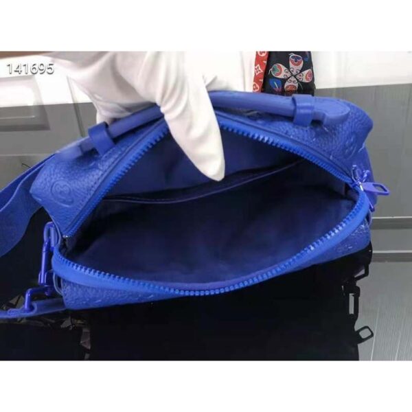Louis Vuitton LV Women S Lock Sling Bag Blue Monogram Embossed Taurillon Cowhide Leather (9)