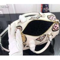 Louis Vuitton LV Women Speedy Bandoulière 25 Cream Monogram Coated Canvas Cowhide Leather