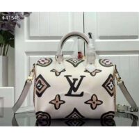 Louis Vuitton LV Women Speedy Bandoulière 25 Cream Monogram Coated Canvas Cowhide Leather