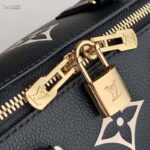 Louis Vuitton LV Women Speedy Bandoulière 25 Handbag Black Beige Embossed Grained Cowhide – Image 8