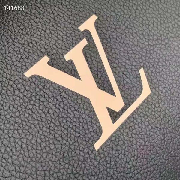 Louis Vuitton LV Women Speedy Bandoulière 25 Handbag Black Beige Embossed Grained Cowhide (4)
