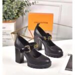 Louis Vuitton LV Women Star Trail Pump Black Glazed calf Leather Treaded Rubber - Imagen 2