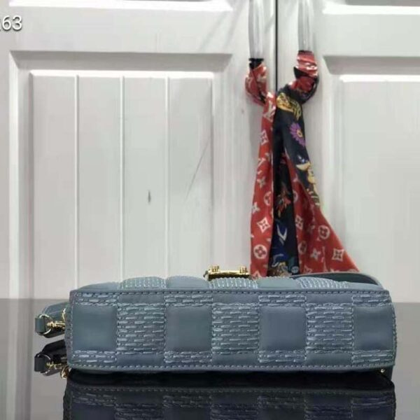 Louis Vuitton LV Women Troca PM Glacier Blue Damier Quilt Lambskin Calfskin (10)