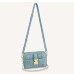 Louis Vuitton LV Women Troca PM Glacier Blue Damier Quilt Lambskin Calfskin