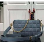 Louis Vuitton LV Women Troca PM Glacier Blue Damier Quilt Lambskin Calfskin - Image 3