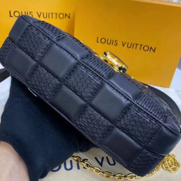 Louis Vuitton LV Women Troca PM Handbag Glacier Black Damier Quilt Lambskin (1)
