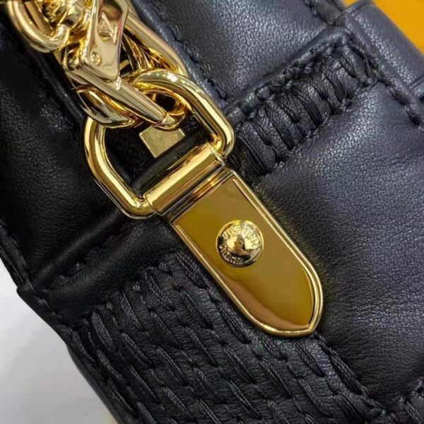 Louis Vuitton LV Women Troca PM Handbag Glacier Black Damier Quilt Lambskin (13)