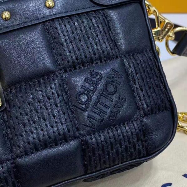 Louis Vuitton LV Women Troca PM Handbag Glacier Black Damier Quilt Lambskin (2)