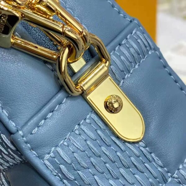 Louis Vuitton LV Women Troca PM Handbag Glacier Blue Damier Quilt Lambskin (1)