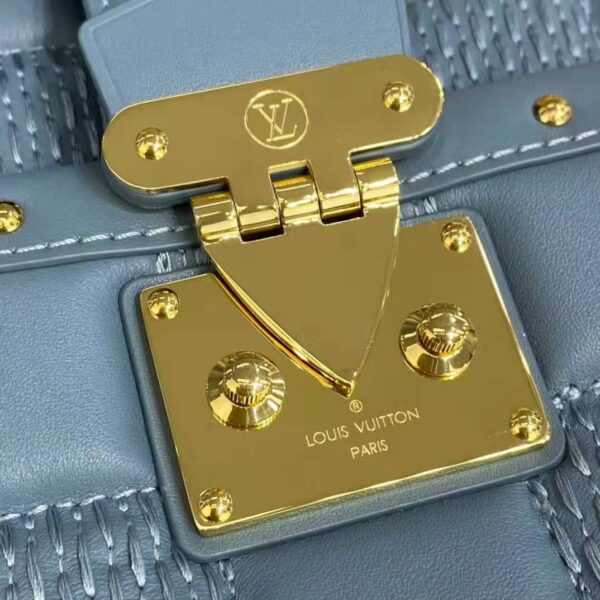 Louis Vuitton LV Women Troca PM Handbag Glacier Blue Damier Quilt Lambskin (15)