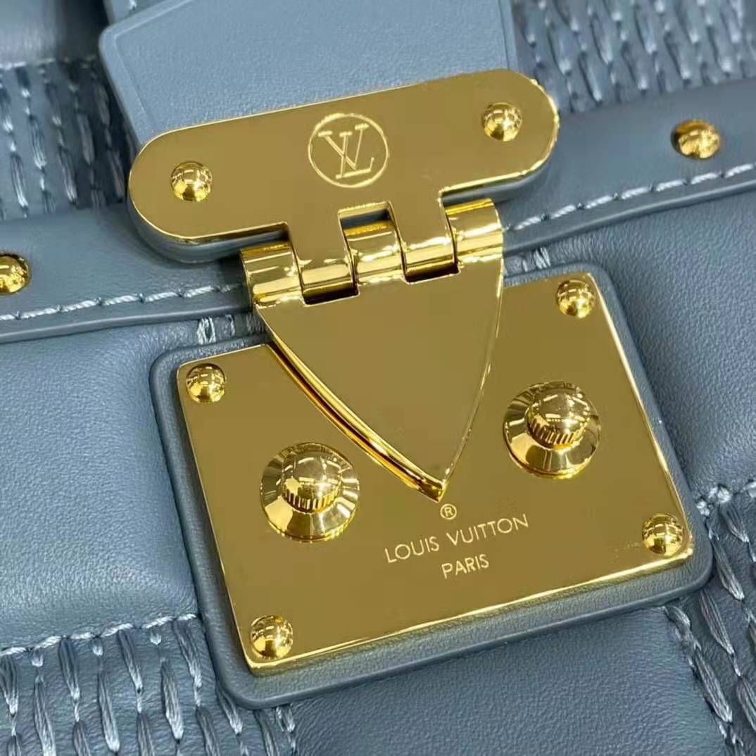 Louis Vuitton LV Women Troca PM Handbag Glacier Blue Damier Quilt