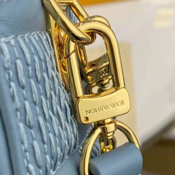 Louis Vuitton LV Women Troca PM Handbag Glacier Blue Damier Quilt Lambskin (5)