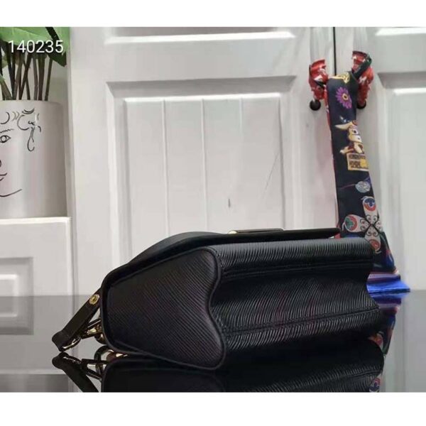 Louis Vuitton LV Women Twist MM Handbag Black Epi Grained Leather (4)