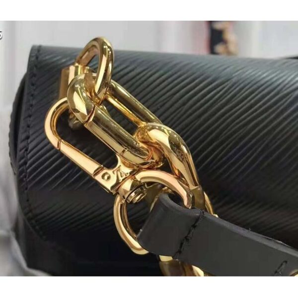 Louis Vuitton LV Women Twist MM Handbag Black Epi Grained Leather (8)