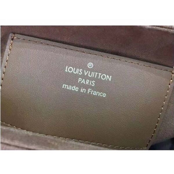 Louis Vuitton LV Women Twist MM Handbag Blue Embroidered Canvas Calf Leather (5)