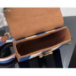 Louis Vuitton LV Women Twist MM Handbag Blue Embroidered Canvas Calf Leather - Imagen 5