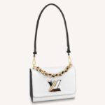 Louis Vuitton LV Women Twist MM Handbag White Epi Smooth Grained Leather