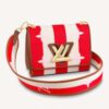 Louis Vuitton LV Women Twist PM Handbag Red Embroidered Canvas Calf Leather