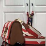 Louis Vuitton LV Women Twist PM Handbag Red Embroidered Canvas Calf Leather – Bild 2