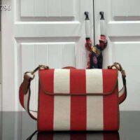 Louis Vuitton LV Women Twist PM Handbag Red Embroidered Canvas Calf Leather