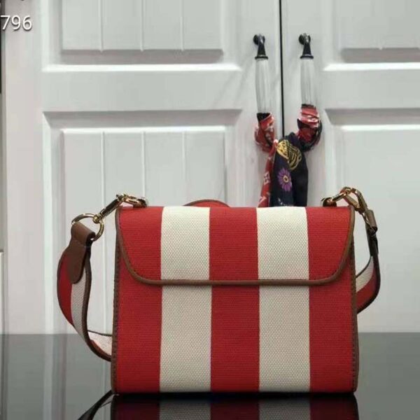 Louis Vuitton LV Women Twist PM Handbag Red Embroidered Canvas Calf Leather (7)