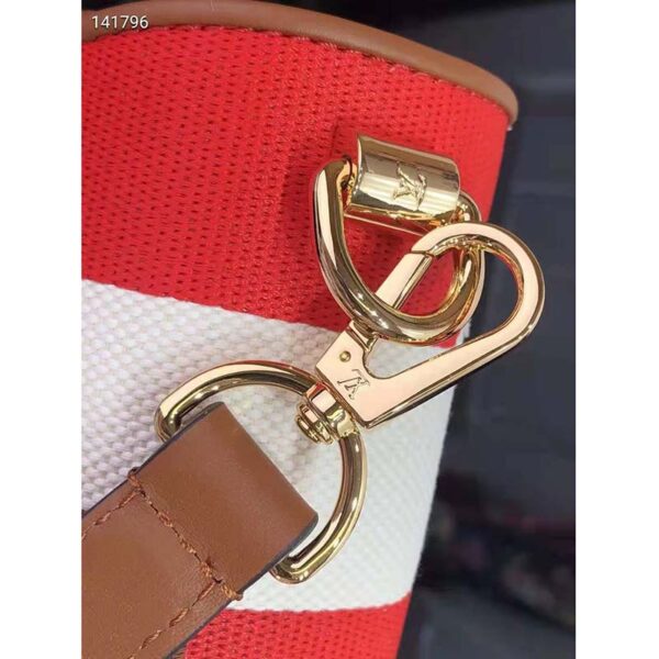 Louis Vuitton LV Women Twist PM Handbag Red Embroidered Canvas Calf Leather (8)