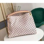 Louis Vuitton Unisex Artsy MM Damier Azur Coated Canvas Natural Cowhide Leather – Bild 2