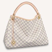 Louis Vuitton Unisex Artsy MM Damier Azur Coated Canvas Natural Cowhide Leather