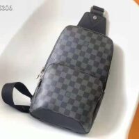 Louis Vuitton Unisex Avenue Sling Bag Coated Damier Graphique Canvas Textile Lining