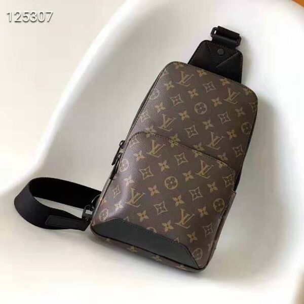 Louis Vuitton Unisex Avenue Sling Bag Monogram Macassar Coated Canvas Textile Lining (3)