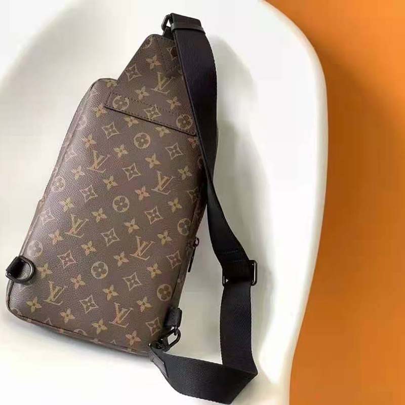 Louis Vuitton Avenue Sling Bag Monogram Macassar Brown in Coated Canvas  with Black-tone - US