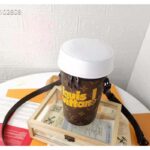 Louis Vuitton Unisex Coffee Cup Pouch Vintage Monogram Coated Canvas Cowhide Leather - immagine 3